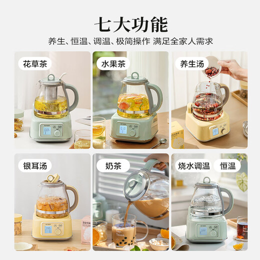 Beiding (Buydeem) health kettle all-glass kettle self-operated multi-functional stew kettle teapot all-in-one office home thermostatic kettle electric kettle 1.2L FK571 small goose yellow + tea basket