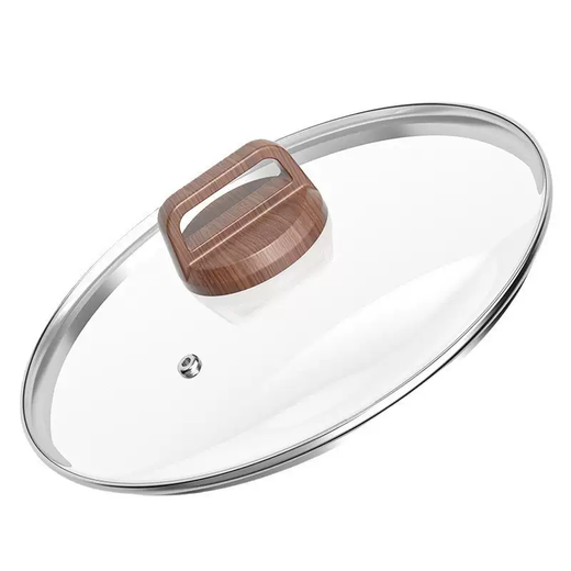 Yusen Yixue flat pot lid milk pot soup pot transparent glass lid universal accessories 18cm 20cm household anti-scald small pot lid octagonal pot original lid 34cm dark green