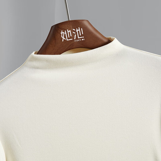 She Chihan Sheep Wool Embroidery Splicing New Chinese Style Bottoming Shirt Women's 2025 Autumn and Winter New Half Turtle Neck T-Shirt