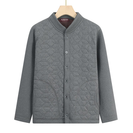 Xiaofu dad autumn and winter velvet thickened cardigan elderly men's warm tops middle-aged and elderly grandfather's home coat