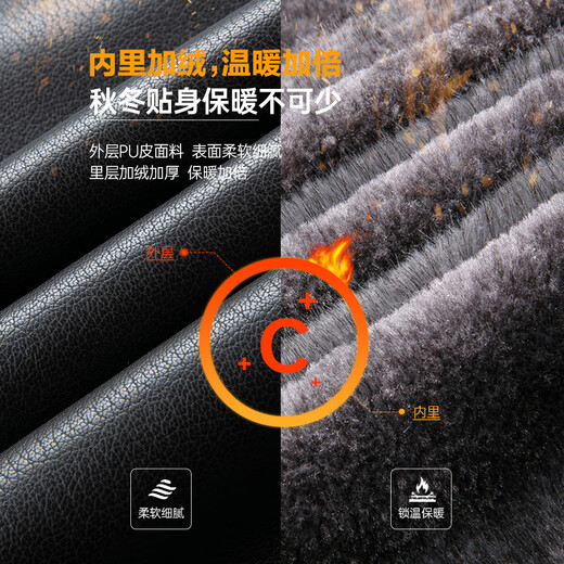 SHANSHAN Shanshan PU leather jacket for men 2025 winter velvet warm casual wear men's long-sleeved easy-care hundred plus thick coat