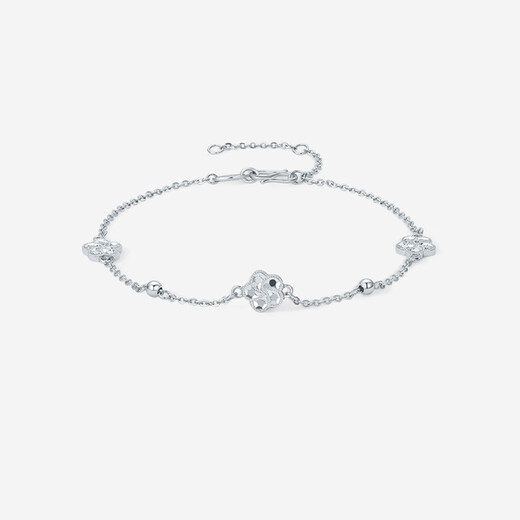 Saturday Fortune (ZLF) PT950 platinum bracelet for women, simple and versatile flower bracelet, holiday gift for girlfriend, 16+3cm-3.04g