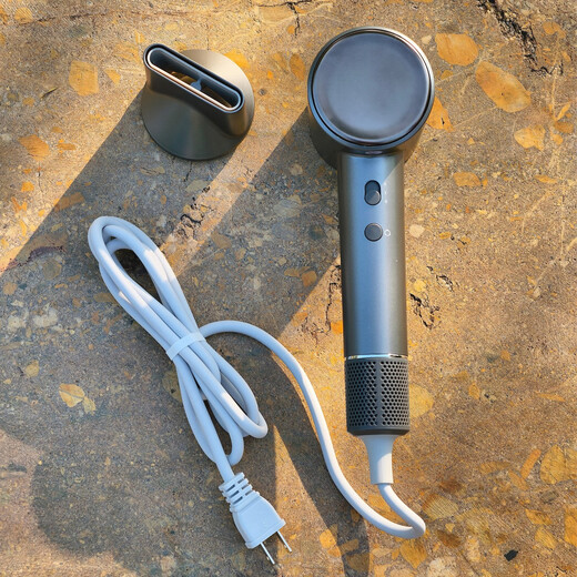 Schmeiler 110v hair dryer, American standard plug hair dryer, for studying abroad in the United States, Canada and Japan, three-speed wind power, negative ion hair care, digital temperature display, high-speed hair dryer, starry sky gray, for the United States, portable