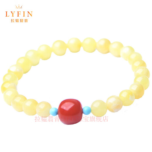 La Yun Feiyin White Flower Beeswax Bracelet Women's Small Beads Single Circle Bracelet No Optimization Natural Gift for Girlfriend or Elders 6mm White Flower Beeswax (One Item, One Certificate)