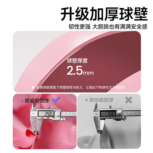 Langwei Yoga Ball Pilates Fitness Ball Thickened Explosion-proof Training Children and Pregnant Women Balance Exercise Yoga Equipment Sakura Pink 55cm