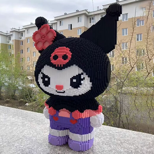 Shantou Lincun Kurome building blocks toy children's puzzle Sanrio Melody small particle assembly birthday gift blue overalls violent bear_ Collection will give you a hammer