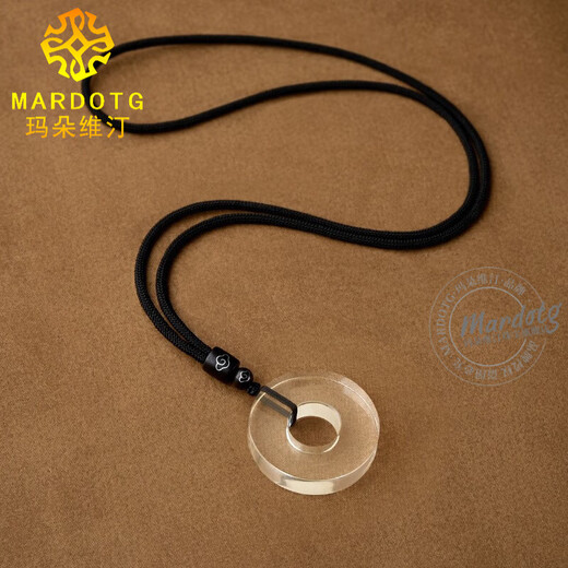 MARDOTG white crystal safety buckle pendant for men and women's birth year amulet necklace pendant 35mm full body