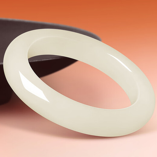 7000 Hetian Jade Bracelet Women's White Jade Ice White Clear Jade Bracelet Jade Bracelet New Year's Gift 57-58 Circle Mouth