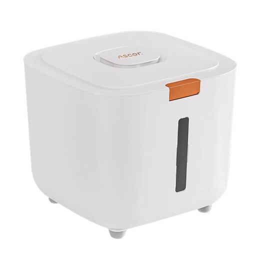 DLM German quality rice bucket household insect-proof and moisture-proof sealed food-grade rice jar rice box flour cat food dog food storage ivory white 10Jin Jin equals 0.5 kg with measuring cup sealed insect-proof large capacity