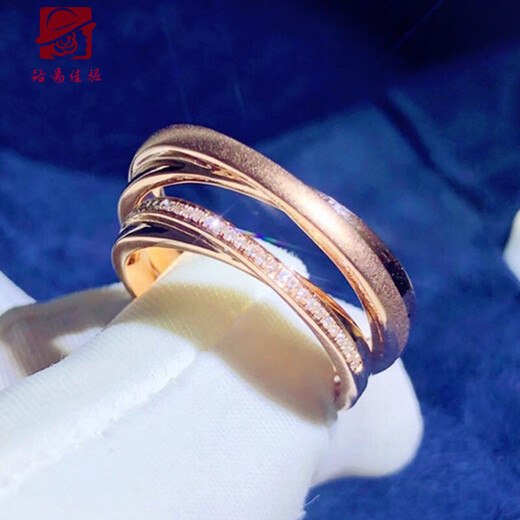 Louis Garni 18K gold diamond couple rings colored gold inlaid with real diamonds for men and women to propose engagement wedding diamond rings row of rings fashion accessories style 2 pairs (please inquire for ring number)