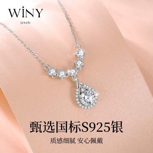 The only (Winy) sterling silver necklace for women, pendant, light luxury, birthday gift for girlfriend, silver jewelry for wife, lady