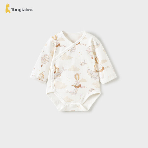 Tongtai (TONGTAI) baby wrap clothes spring and autumn pure cotton newborn clothes baby jumpsuit triangle romper orange 66cm