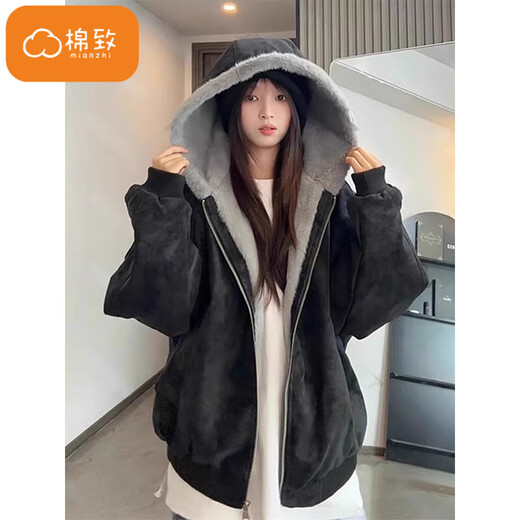 Cotton mountain sculpture hooded cotton jacket for women in winter new style plus velvet thickened warm jacket cotton coat down jacket down jacket M6047 apricot color high quality L 100-120Jin Jin is equal to 0.5 kg