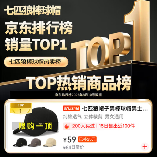 Septwolves hat men's baseball cap men's peaked cap men's hat casual outdoor sun hat sports hat royal blue gold label 95% of people choose