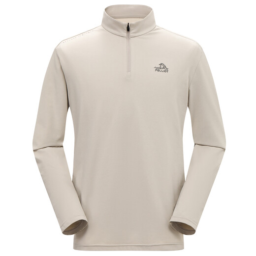 Pelliot outdoor sports and leisure clothing Toray surface running quick-drying cycling jersey thin quick-drying long-sleeved moisture-wicking breathable and comfortable pumice gray M