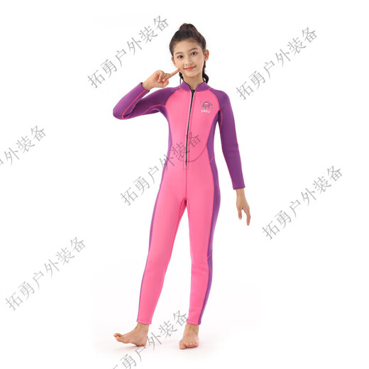 TLXT children's swimsuit girls and boys thickened warm and cold-proof one-piece long-sleeved winter swimsuit surfing wetsuit dark blue men's one-piece long-sleeved trousers size 6 115-128cm 18-25kg