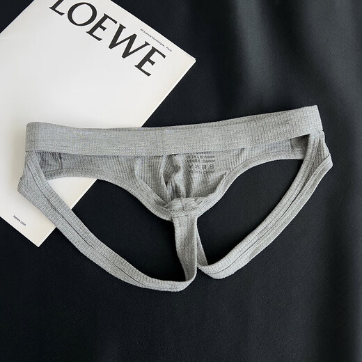 Victoria's Secret Emilysa Men's Threaded Comfortable Double Butt Breathable Sexy Low Waist Youth Summer U Pouch Back Empty Butt Lifting Thong 2321SD (Pink Black Gray) S 90-110Jin Jin is equal to 0.5 kg