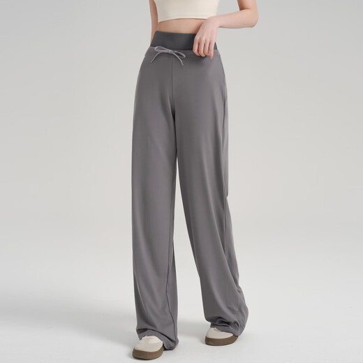 LULULMCCTN Autumn and Winter Loose Slim Yoga Pants Women's Sports Pants Casual High Waist Pilates Training Wide Leg Fitness Pants Black M