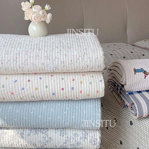 Fantasy bed sheet three-piece set quilted bed cover single piece tatami kang cover single 2025 new style for all seasons spring breeze purple single bed cover 90 200cm (crib recommended)