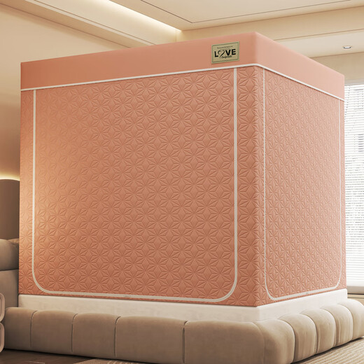 Langsha (langsha) baby anti-fall mosquito net 1.8x2 meters home bed tent warm and cold-proof quilted all-inclusive anti-fall folding bed curtain five sides-jade quilted light-proof style warm/windproof/anti-mosquito/shading 180 width x 200 length x 170 height