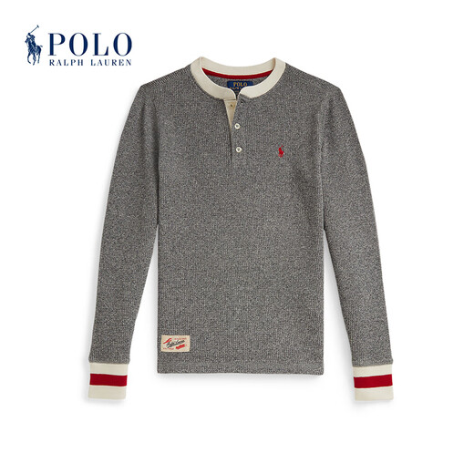 Polo Ralph Lauren Boys' Fall 25 Waffle Knitted Cotton Henley RL43858 020-Gray 90 (2)