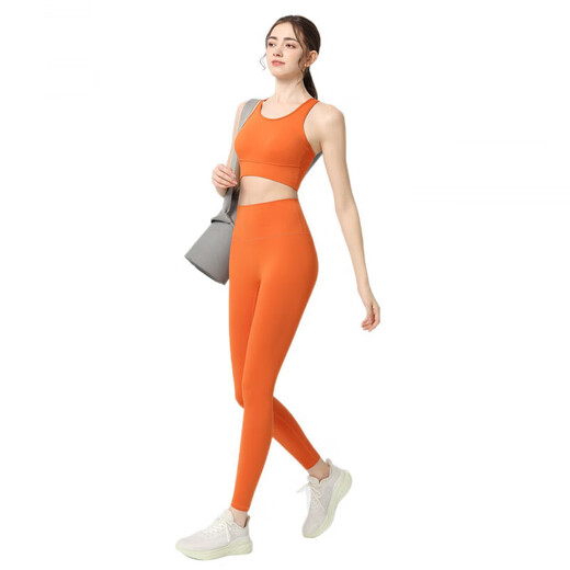 Beautiful Back Casual Suit Women's Autumn Fixed Coaster High Waist Hip Lift Sports Yoga Cycling Pilates Running Suit Black + Black Pants S