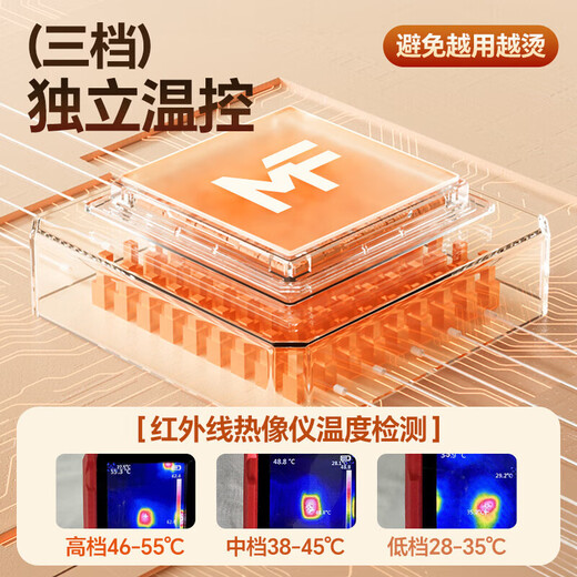 Mitcmolard German brand electric shawl blanket heating heating blanket usb warm-up office small single leg covering blanket 8 zones 10s graphene quick heating 150*80cm thick and machine washable - cedar apricot usb plug-in free | three-speed temperature adjustment | 3c certified power bank | close-fitting quick heating