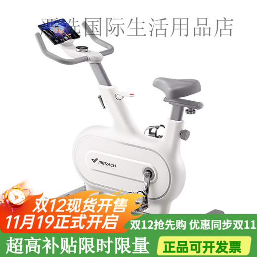 Merrick spinning bicycle self-generating home indoor ultra-quiet fitness equipment Jueying one plug-in version - beige丨large sofa cushion丨AR reality