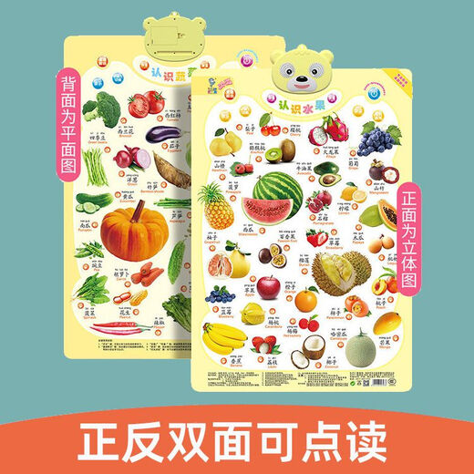 Qiyoubao three-dimensional wall chart with animal sounds and sound, early education pronunciation wall sticker card, baby and toddler voice toy new model, six numbers on the front + formula on the back