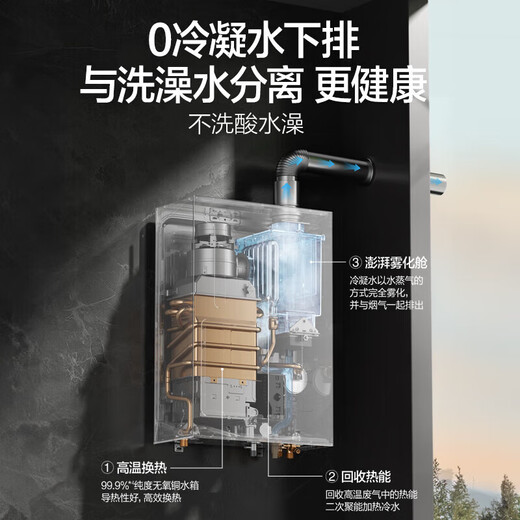 Vanward V9L TURBO without condensation pipe, 16-liter gas water heater, natural gas first-class energy efficiency, constant temperature, first-class warm bath, pressurized and silent, 20% national subsidy