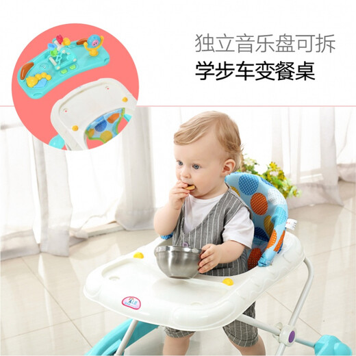 hopkids walker baby O-Legging Baby 2005 multi-function anti-rolling baby toddler foldable standard model gem blue