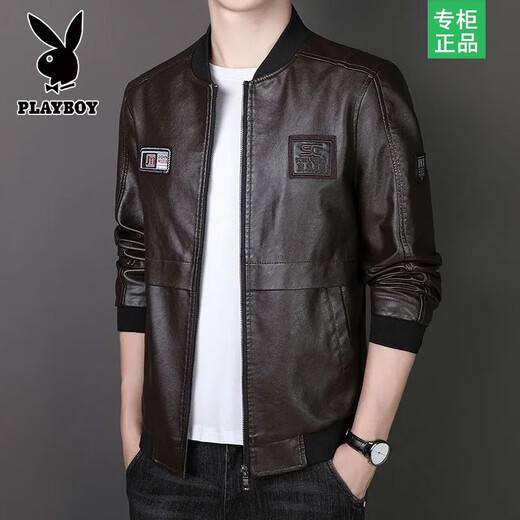 Кожаная мужская куртка Playboy Haining, большой размер, мягкая кожа, новинка 2025 года, осенне-зимний стиль, красивая бархатная корейская куртка, мужская куртка, черный бархат, размер XL Рекомендуется 116-140 Джин Джин равен 0,5 кг