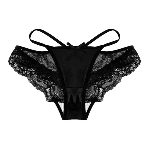 Universal White Moon Dream French Sexy Lace Panties for Girls Breathable Low Waist Briefs for Women White + Skin Color + Black XL (120-140Jin Jin equals 0.5kg)
