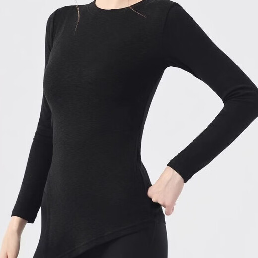 Nude long-sleeved butt-covering yoga wear blouse for women with side slits, loose casual sports Pilates fitness top, bright yellow L