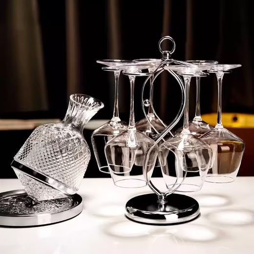 Interesting appliances European light luxury red cup set waker crystal burgundy goblet grape cup home set rotating gyro waker