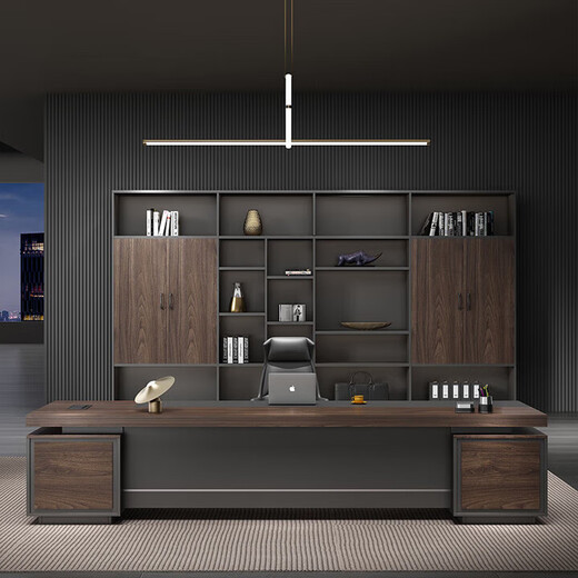 Boss desk and chair office simple modern executive desk light luxury fashion president computer desk manager supervisor table 1.6 meters boss table including side cabinet A style boss table