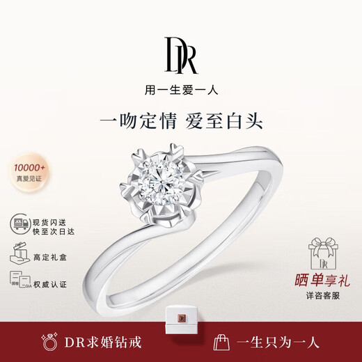 DR stacked snowflake design diamond engagement ring first snow BELIEVE platinum ring 10 points G color SI1 No. 16