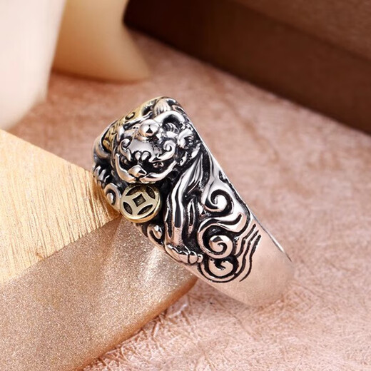 COASZE Lucky Pixiu Ring Men's Domineering Light Luxury Trendy Temperament Decoration Double Eleven Birthday Gift for Boyfriend and Husband Local Warehouse for Next Day Delivery-Pixiu Ring