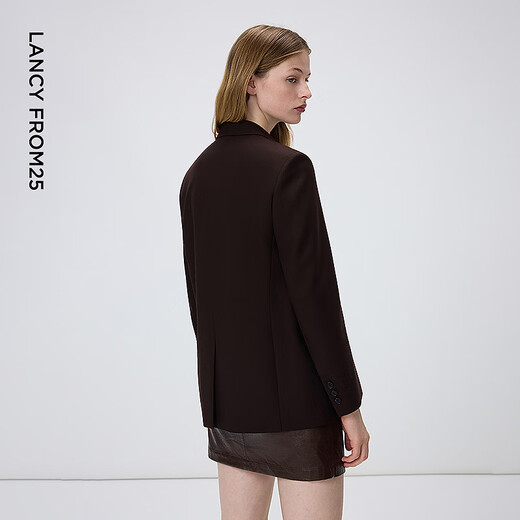 Langzi Elite Wardrobe Wool Gaozhi Suit Commuting Chic Suit Jacket High-end 26th Spring New Style Dark Brown S