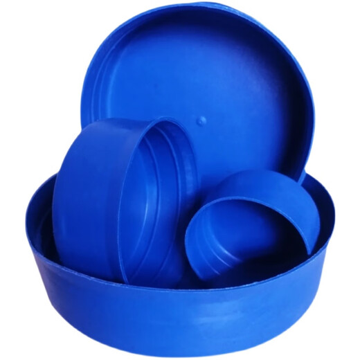 Zhuo Shikun external buckle steel pipe plastic pipe cap dustproof protective plug round head power round pipe thread blue protective sleeve 20mm blue (pack of 10)