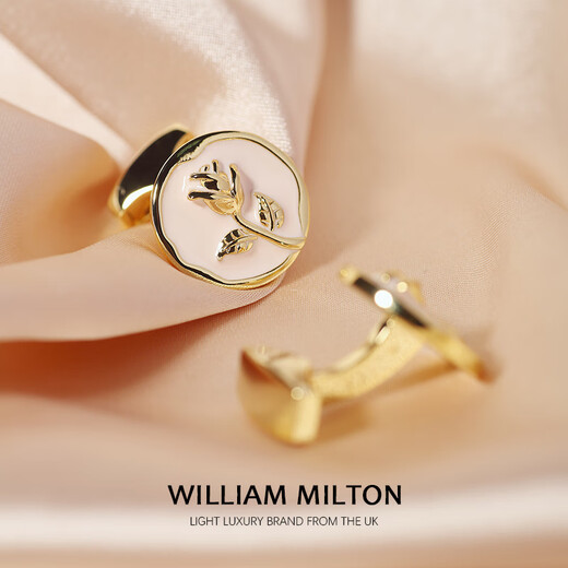 WILLIAM MILTON Declaration of Love Rose Cufflinks Men's Light Luxury Cuff Nails Birthday Wedding Gift Rose Promise Silver