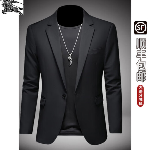 B PRORSUM Burberry Men's White Suit Top Small Suit Jacket Casual Trendy Plus Size Men's Clothes Men's Handsome White S