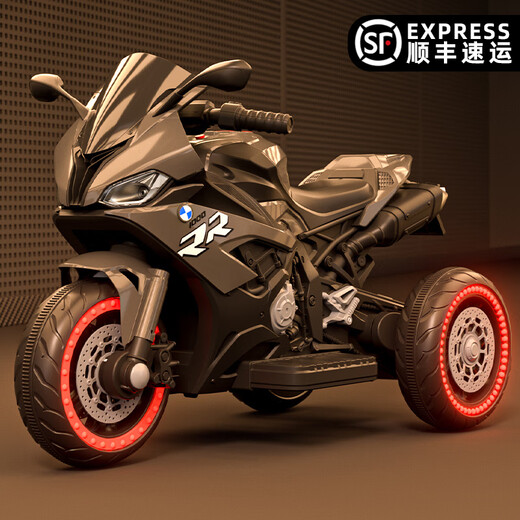 Shantou Lincun Children's Electric Car Motorcycle Boy Charging Tricycle Baby Can Sit in Toy Car Remote Control Dual Drive Battery Car Gray Dual Drive 7A Large Battery + Leather Seat_Lifetime Warranty Electric Drive