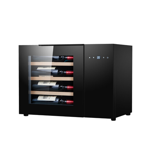 Senling cigar cabinet small ultra-thin 38 cm independent embedded constant temperature and humidity eggplant mini humidor cedar wood shelf sideboard red wine cabinet red wine cabinet-beech wood shelf-16 bottles 40L