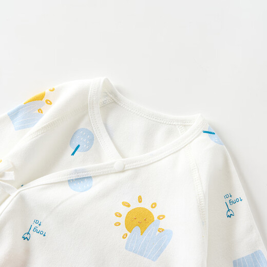 Tongtai (TONGTAI) baby jumpsuit spring and autumn pure cotton newborn clothes newborn butterfly romper and monk suit blue 52cm