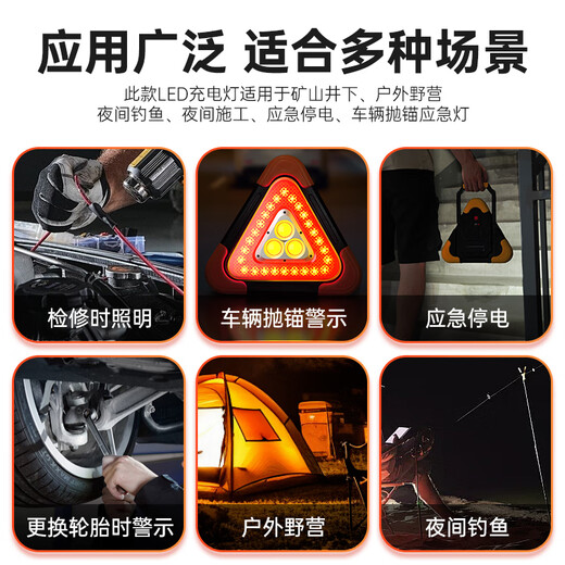 Minggu Triangle Warning Sign Car Multifunctional Tripod Warning Sign Highway Failure Emergency Stop Sign Red Explosion Flashing Light Sign Warning Sign