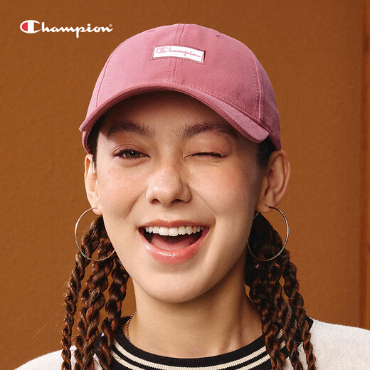 Champion Fashionable Peaked Cap Women's Visor Baseball Cap Genuine Square Mark-Dark Pink Adjustable