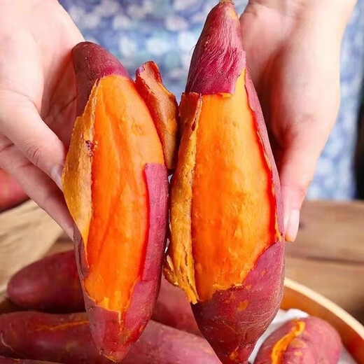 Lingmai Fresh Sweet Potatoes, Shandong Fresh Watermelon, Red Sweet Potatoes, Fresh Sweet Potatoes, Sweet Potatoes, Purchase Restriction, Medium to Large Fruit (more than three ounces per fruit), Net Weight 4.5Jin, Jin equals 0.5kg