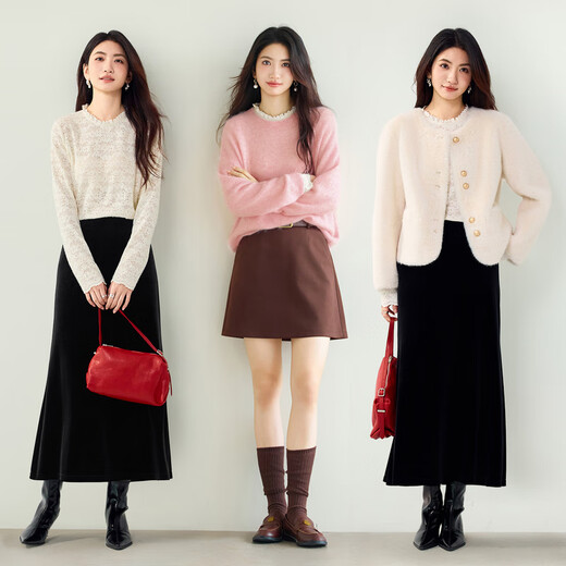 Eveli (eifini) Jiang Xin endorses Eveli brushed lace pullover with artifact bottoming collar lace shirt 2025 winter new style Pearl White S 80-105Jin Jin is equal to 0.5 kg