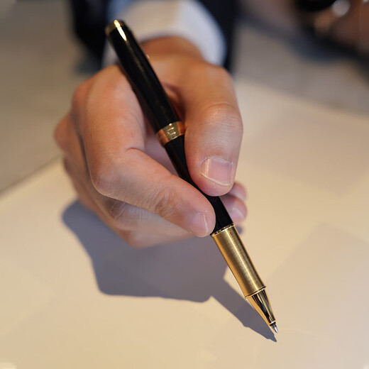 PARKER signature pen, Zhuoer ballpoint pen gift box, high-end signature pen, business gift engraving, birthday gift, light luxury high-end gift, customized pen, high-end luxury gift, business pen, Zhuoer pure black Liya gold clip ballpoint pen + Rising in the Wind gift box